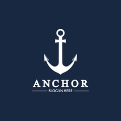 Anchor logo and symbol template icons app vector image