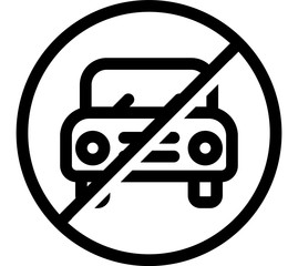 Car Prohibition Flat Icon Isolated On White Background