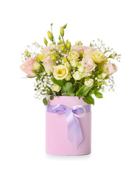 Naklejka na ściany i meble Bouquet of beautiful flowers on white background
