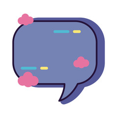 slang speech bubble with clouds line and fill style