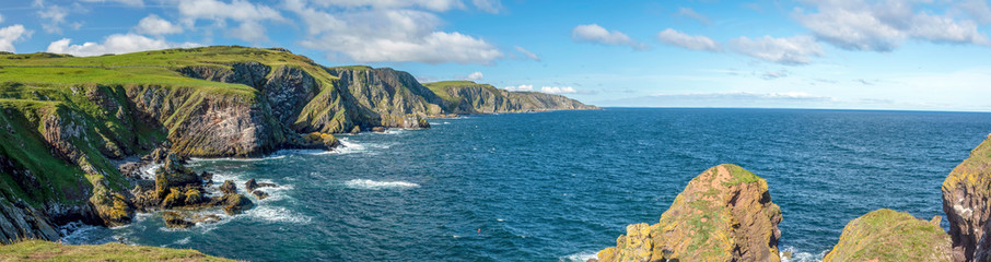 view of the coast of the sea in Northumberland,UK