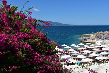 Albania Ksamil plaża widok na Korfu