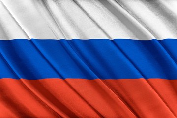 Colorful Russia flag waving in the wind. High quality illustration.