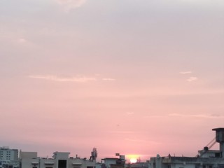 Fototapeta na wymiar Sunset over the City