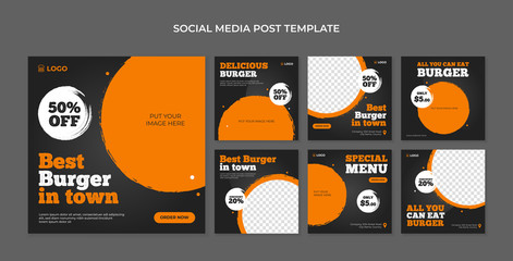 Best burger in town social media post template for fast food restaurant