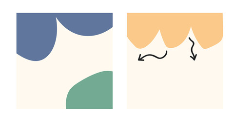 Obraz premium Different abstract backgrounds. Hand drawn various shapes and doodle objects. Contemporary modern trendy vector illustrations. Visual design for your social networks, personal blog, shop.