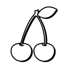 fresh cherries fruits pop art line style