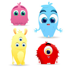 Cartoon cute monsters