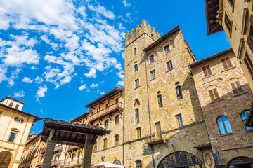 Arezzo, Tuscany - Italy: The Piazza Grande site of Giostra del Saracino and Antiques Fair
