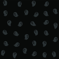 Naklejka premium Haloween background with ghost. Haloween party card background template. Happy Haloween, Vector, Seamless patterns