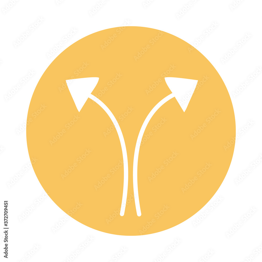 Poster arrows thin directions left and right block style icon