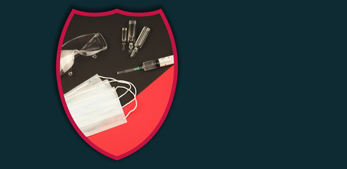 concept of fighting human and animal diseases shield image