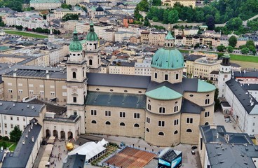 Salzburg, Dom, Blick von der Festung Hohensalzburg