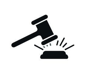 Vector gavel isolated icon. law and justice concept.
