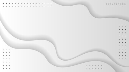 White Abstract Modern Wavy, Wave, Liquid, Fluid ,Paper Cut Style. Background, Wallpaper. Desgin Graphic Vector EPS10