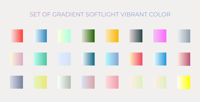 Set Of Gradient Soft Light Pastel Vibrant Color Palletes
