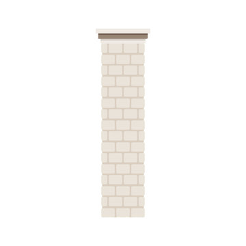 Brick pillar vector. wallpaper. Brick pillar on white background.