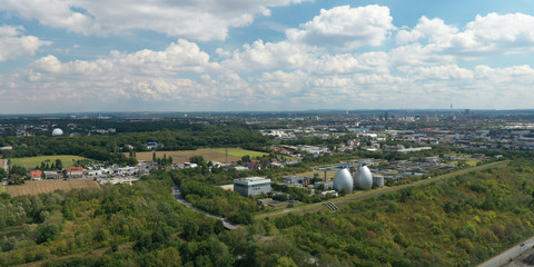 Panorama - Blick vom Deusenberg über Dortmund, Kläranlage - obrazy, fototapety, plakaty