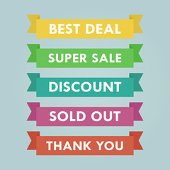 Sale message on a banner isolated vectors