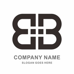 Monogram Letter B B Business Company Vector Logo Design