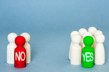 A group of voters supporting a yes vote in an election or ballot