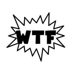 expresion cloud with wtf word pop art line style