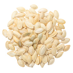 pumpkin seeds isolated on white background with clipping path