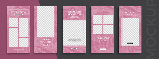 Trendy editable Instagram Stories template. Design  for social media. Flash Sale