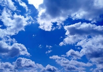 texture of blue sky with white clouds