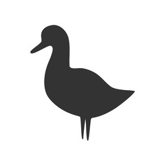 Black duck icon. Farm animal silhouette vector illustration.