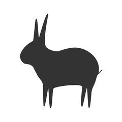 Black rabbit icon. Farm animal silhouette vector illustration.