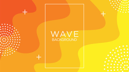 Fototapeta premium Gradient Light Orange Yellow. Wavy, Wave Shapes. Modern Minimalist Background, Wallpaper Template Mockup with Blank Space. Design Graphic Vector EPS10