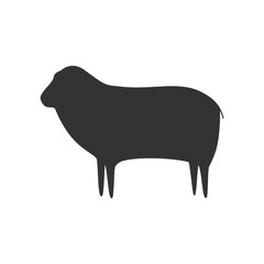 Sheep black icon. Farm animal silhouette vector illustration.