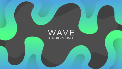 Blue Green Color Wavy, Wave, Liquid, Fluid Shape Background