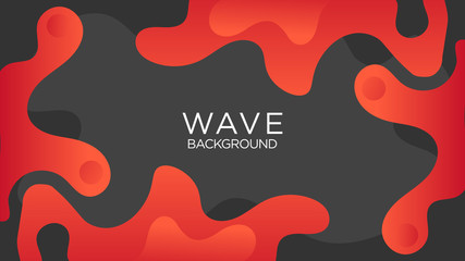 Wavy, Wave, Liquid, Fluid Background Wallpaper Shape With Red, Black Color.