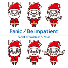 Facial expressions & Poses set / Panic / Be impatient / Santa Claus