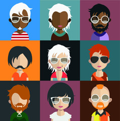 People avatars, Vector women, men avatar