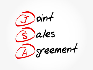 JSA - Joint Sales Agreement acronym, business concept background