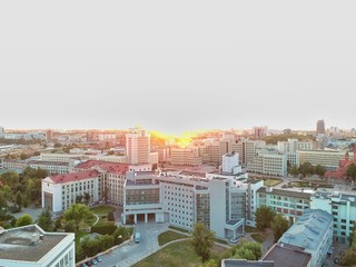 Obraz premium Aerial view of Minsk, Belarus in summer 2020