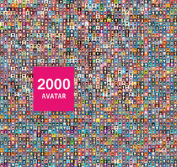 Set of 2000 color, DIVERSE AVATAR - obrazy, fototapety, plakaty