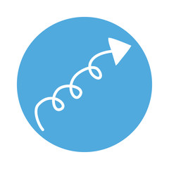 arrow thin direction spiral right up block style icon