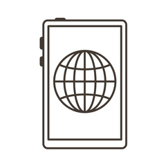 smartphone device electronic with sphere browser line style icon