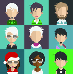 Set of color, different avatar