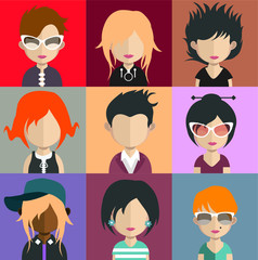 Set of color, different avatar