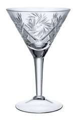 Empty new champagne glass isolated on white