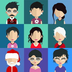 Set of color, different avatar