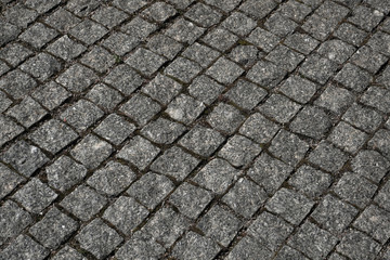 Old Granite Paving Stones. Pavement, sidewalk.