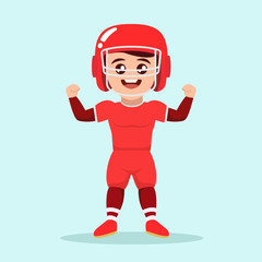 Cute teenage boy rugby player design illustration