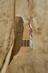 Old  weathered brown paper background with numbers 