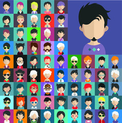 Fototapeta na wymiar High quality avatar, people vector icons